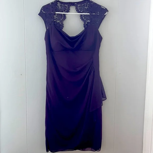 strapless open back dress Nyra Purple Mermaid Dress w/ Wrapped Bodice